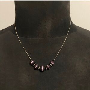 Amethyst/Purple & Silver Beaded Necklace